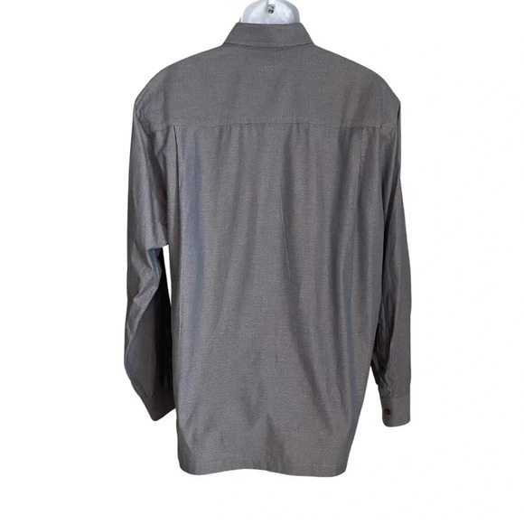 Paul Fredrick Long Sleeve Dress Shirt, Gray Textured, Size Large, 100% Cotton - Picture 3 of 6